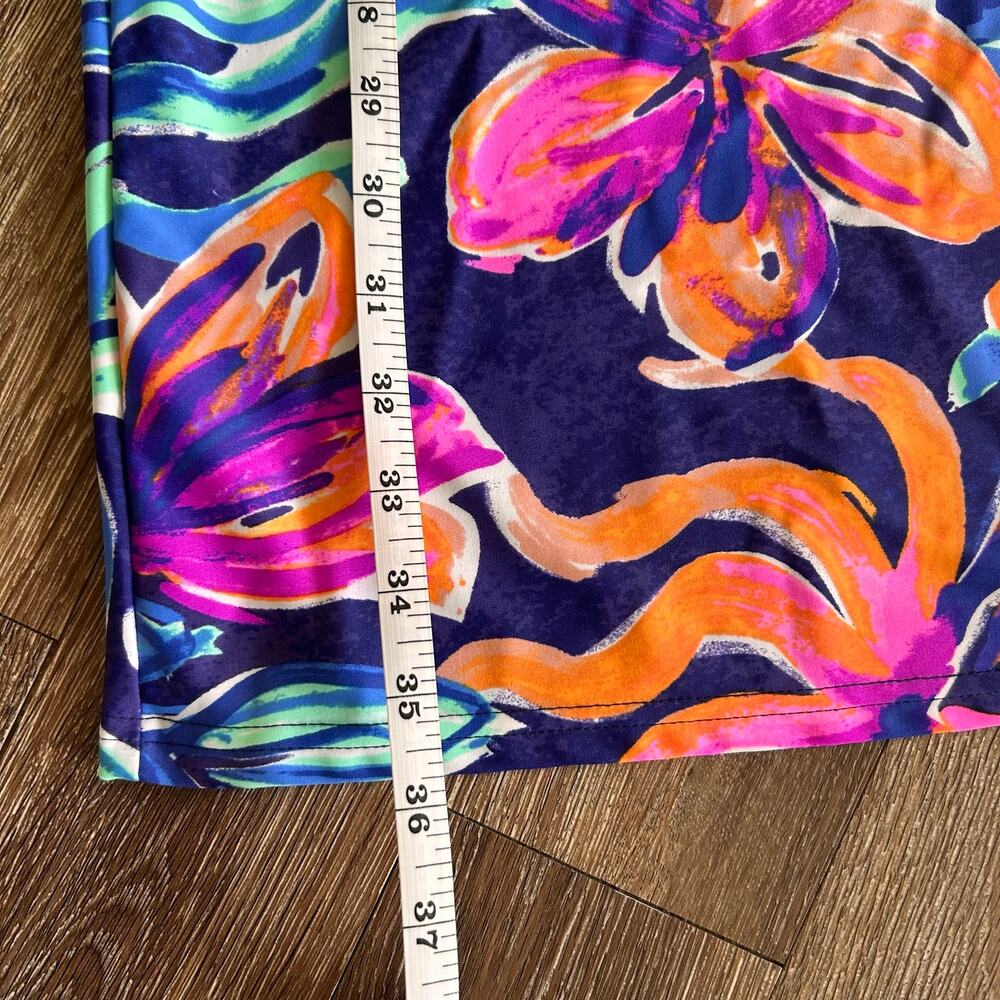 ARYEH Small Resort Dress Vibrant Floral Print - Made in USA Nylon-Spandex Blend - Picture 4 of 6